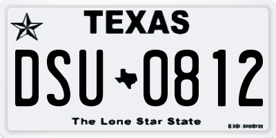 TX license plate DSU0812