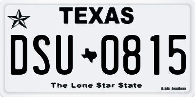 TX license plate DSU0815