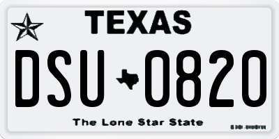TX license plate DSU0820