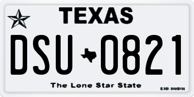 TX license plate DSU0821
