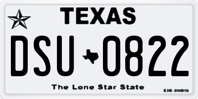 TX license plate DSU0822