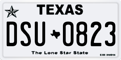 TX license plate DSU0823