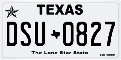 TX license plate DSU0827
