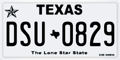 TX license plate DSU0829