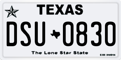 TX license plate DSU0830