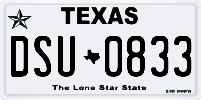 TX license plate DSU0833