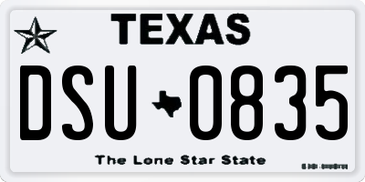 TX license plate DSU0835