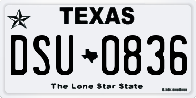 TX license plate DSU0836