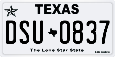 TX license plate DSU0837
