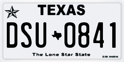 TX license plate DSU0841