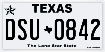 TX license plate DSU0842