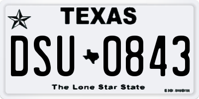 TX license plate DSU0843