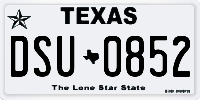 TX license plate DSU0852