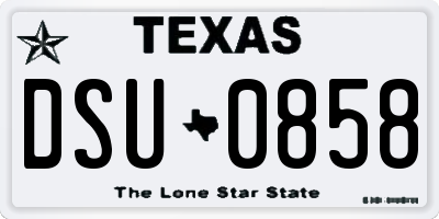TX license plate DSU0858