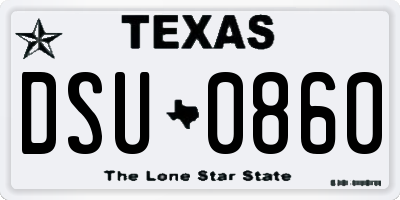 TX license plate DSU0860