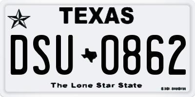 TX license plate DSU0862