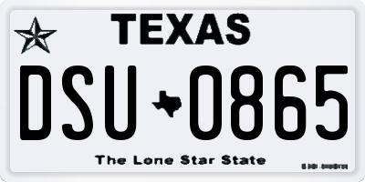 TX license plate DSU0865