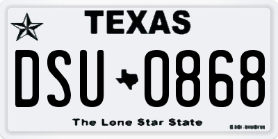 TX license plate DSU0868