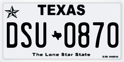 TX license plate DSU0870