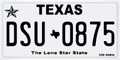 TX license plate DSU0875