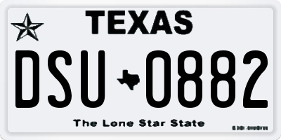 TX license plate DSU0882