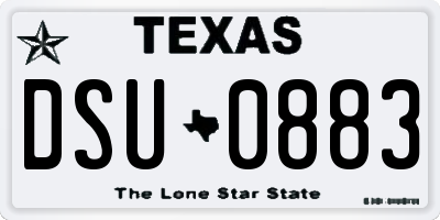 TX license plate DSU0883