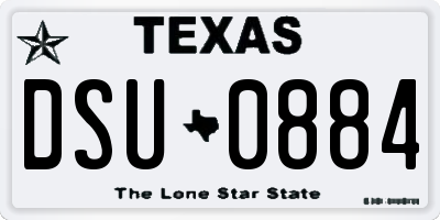 TX license plate DSU0884