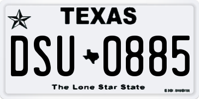 TX license plate DSU0885