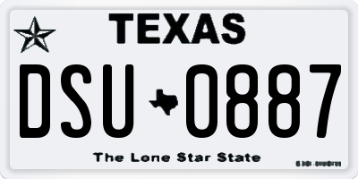 TX license plate DSU0887