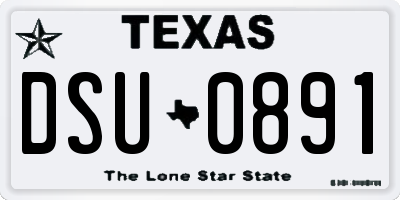 TX license plate DSU0891