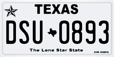TX license plate DSU0893
