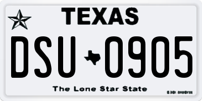 TX license plate DSU0905