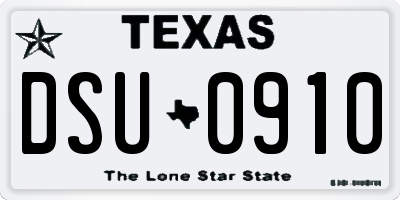 TX license plate DSU0910