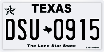 TX license plate DSU0915