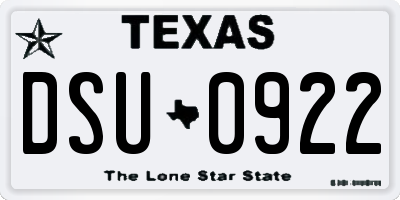 TX license plate DSU0922