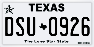 TX license plate DSU0926