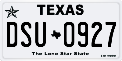 TX license plate DSU0927