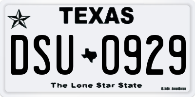 TX license plate DSU0929