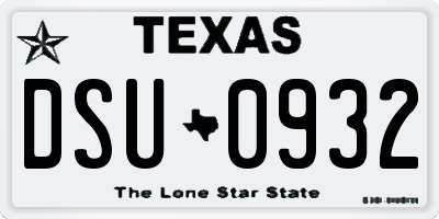 TX license plate DSU0932