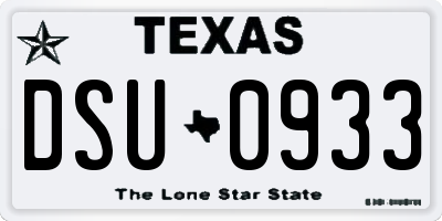 TX license plate DSU0933
