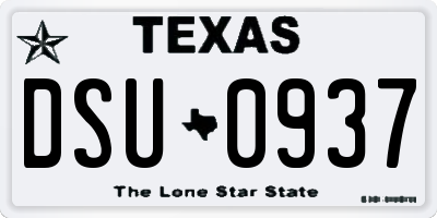 TX license plate DSU0937