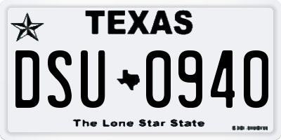 TX license plate DSU0940