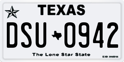 TX license plate DSU0942