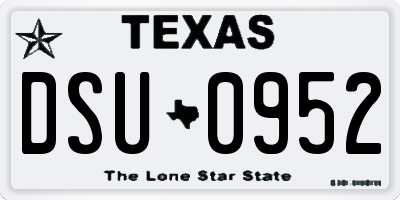 TX license plate DSU0952