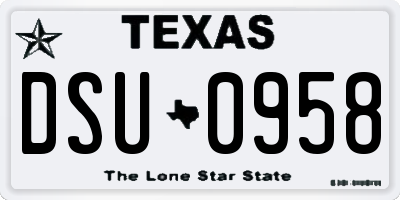 TX license plate DSU0958