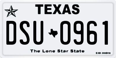 TX license plate DSU0961
