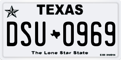 TX license plate DSU0969