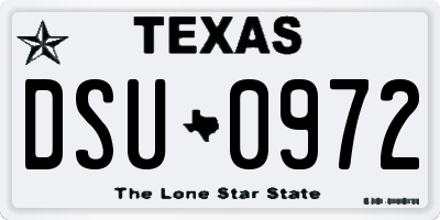 TX license plate DSU0972