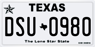TX license plate DSU0980