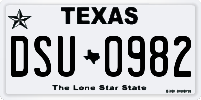 TX license plate DSU0982